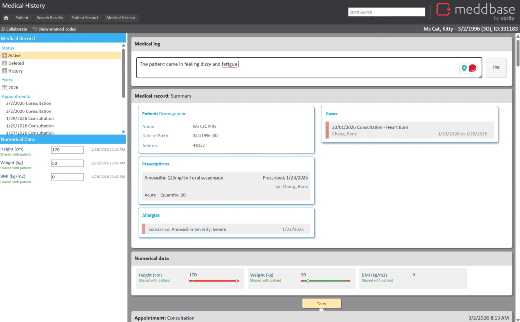 The benefits of patient management software include centralised clinical records accessible to every clinician across every site