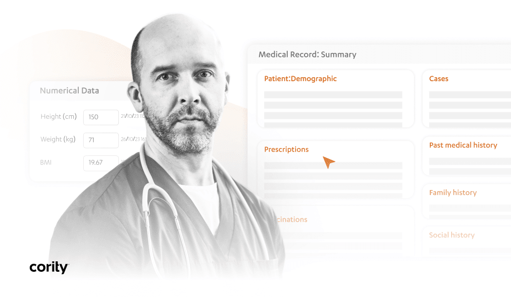 Medical record summary and numerical data in Cority Meddbase
